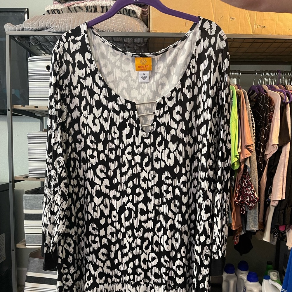 Black and white dress shirt